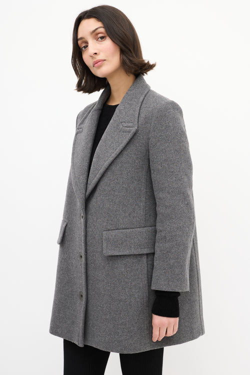 Stella McCartney Grey Wool Mid Length Coat