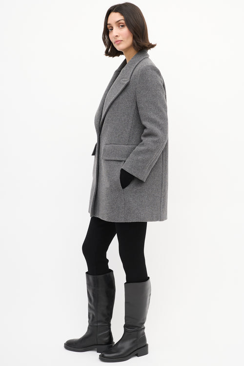 Stella McCartney Grey Wool Mid Length Coat