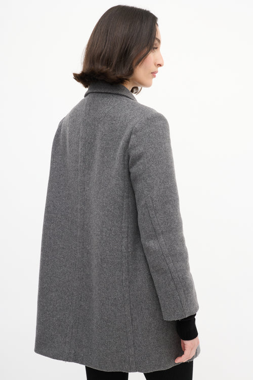 Stella McCartney Grey Wool Mid Length Coat