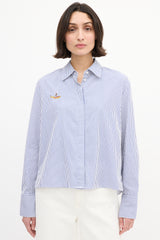 Stella McCartney X The Beatles Blue & White Striped Logo Shirt