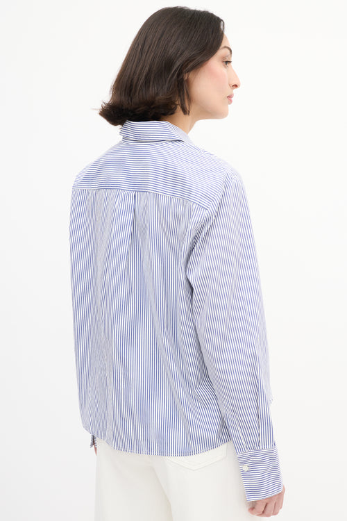 Stella McCartney X The Beatles Blue & White Striped Logo Shirt