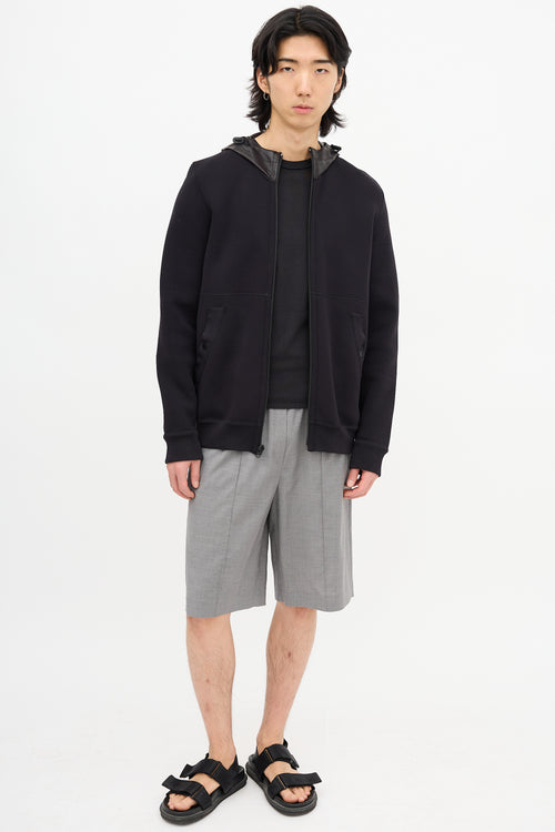 Stone Island Zip Up Logo Hoodie