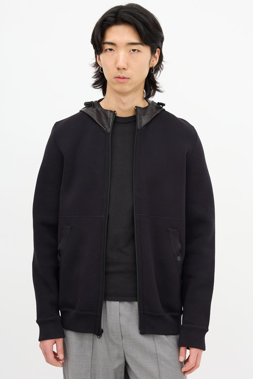 Stone Island Zip Up Logo Hoodie