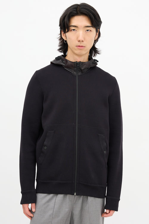 Stone Island Zip Up Logo Hoodie