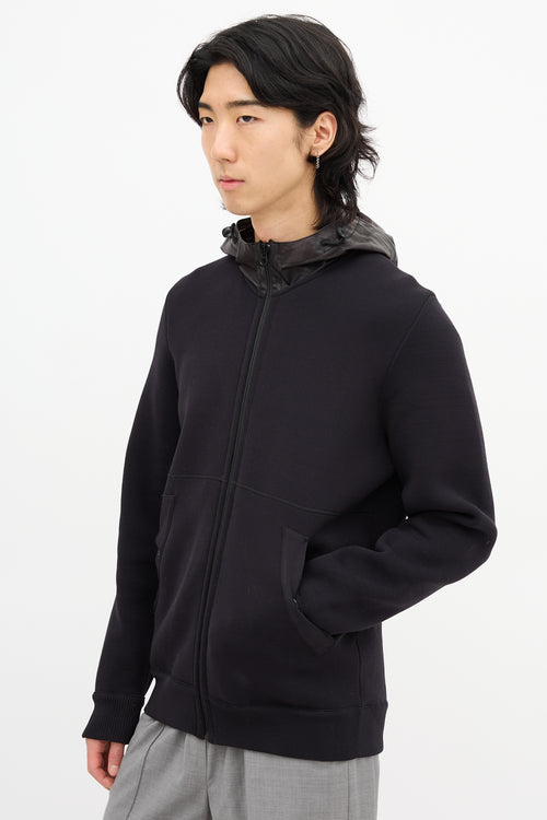 Stone Island Zip Up Logo Hoodie