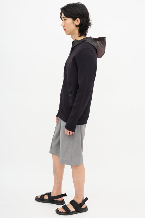 Stone Island Zip Up Logo Hoodie