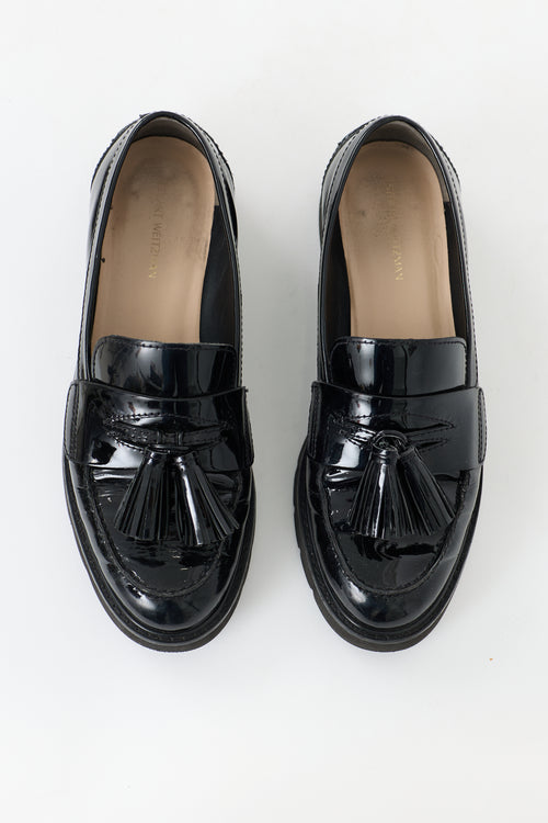 Stuart Weitzman Patent Leather Mila Lift Loafer