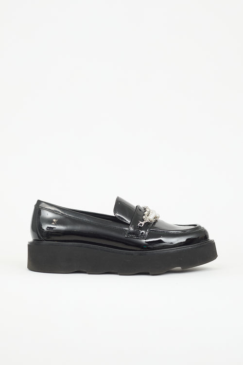 Stuart Weitzman Patent Pearldrop Platform Loafer