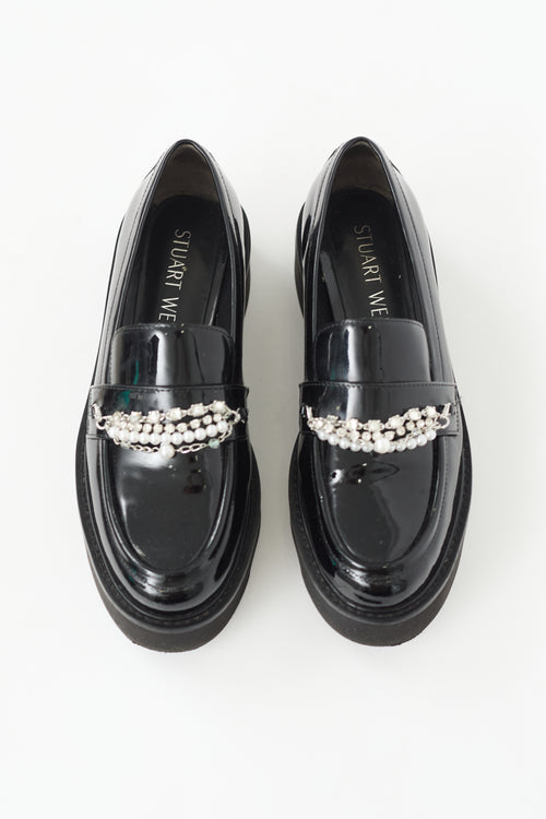 Stuart Weitzman Patent Pearldrop Platform Loafer