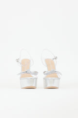 Stuart Weitzman PVC & Leather Mega Bow Platform Heel