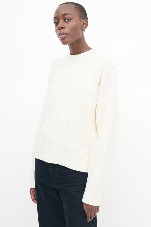 System White Cable Knit Sweater