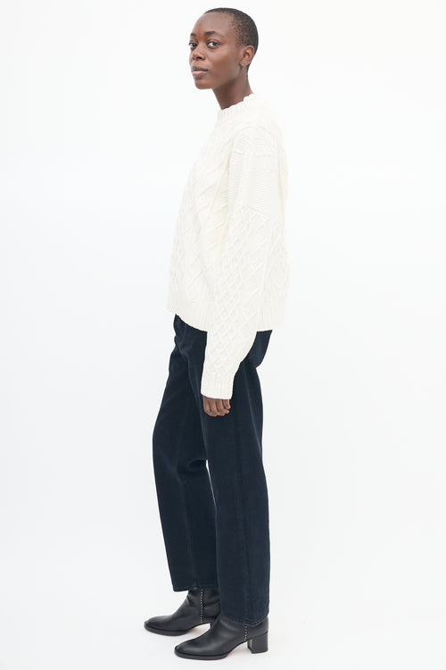 System White Cable Knit Sweater