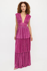 Sabrina Musayev Metallic Plissé Judith Dress