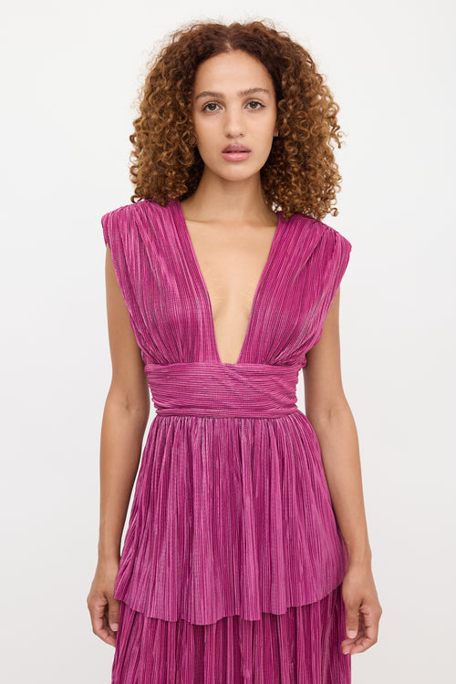 Sabrina Musayev Metallic Plissé Judith Dress