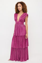 Sabrina Musayev Metallic Plissé Judith Dress