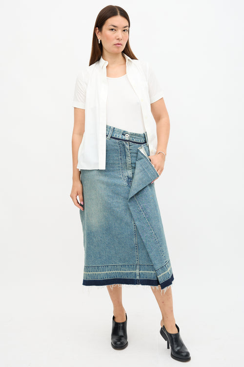 Sacai Asymmetric Raw Hem Skirt