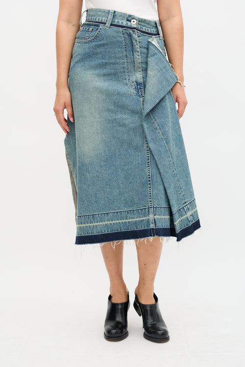 Sacai Asymmetric Raw Hem Skirt