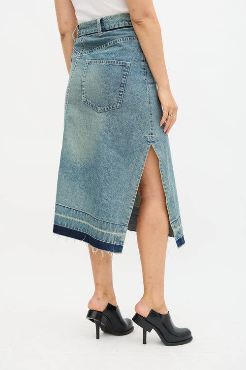 Sacai Asymmetric Raw Hem Skirt