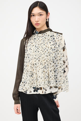 Sacai Asymmetrical Floral Shirt