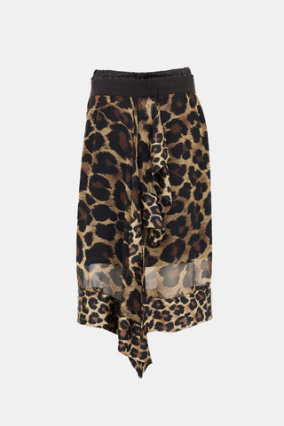 Sacai Asymmetrical Printed Wrap Skirt