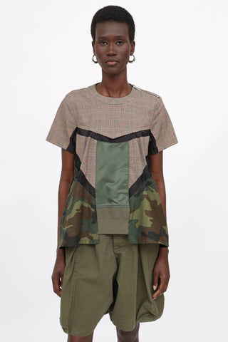 Sacai Printed Glencheck Top