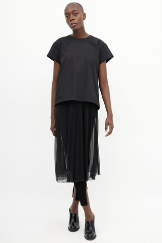 Sacai Black Lace Up Back Top