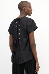 Sacai Black Lace Up Back Top