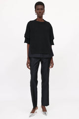 Sacai Mixed Media Wool Sweater