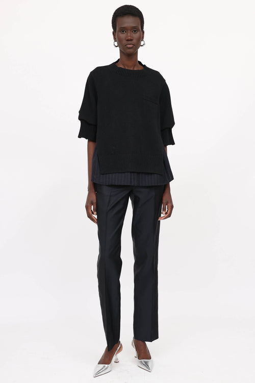 Sacai Mixed Media Wool Sweater