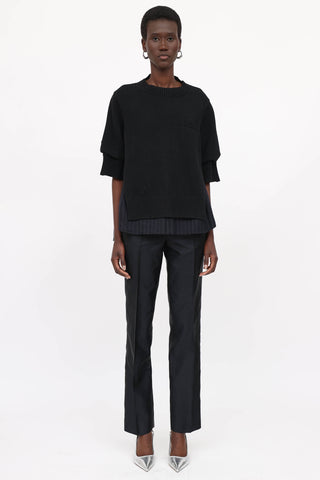 Sacai Mixed Media Wool Sweater