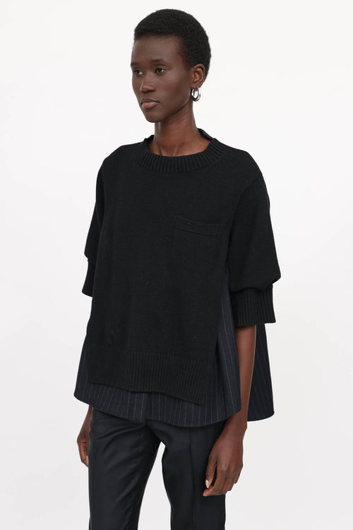 Sacai Mixed Media Wool Sweater
