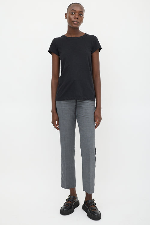 Sacai Black & Navy Insert Lace Up T-Shirt