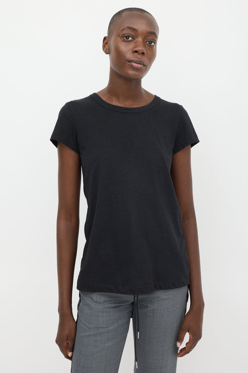 Sacai Black & Navy Insert Lace Up T-Shirt