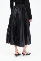 Sacai Black Nylon Pleated Cargo Skirt