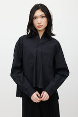 Sacai-Black-Pleated-Shirt-