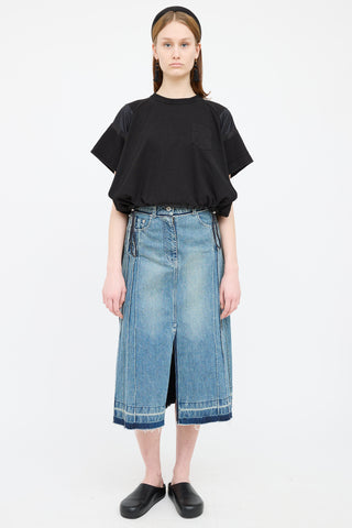 Sacai Black Nylon Pocket Drawstring  Top