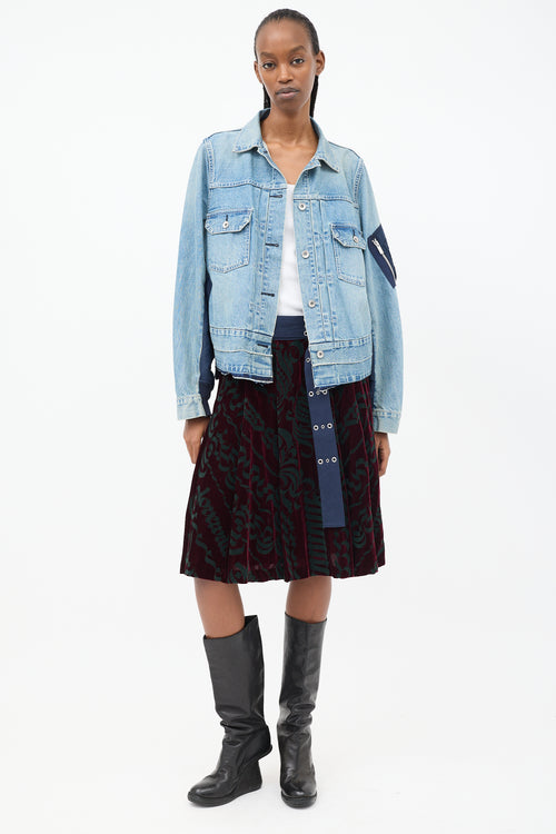 Sacai Blue Panelled Bomber & Denim Jacket