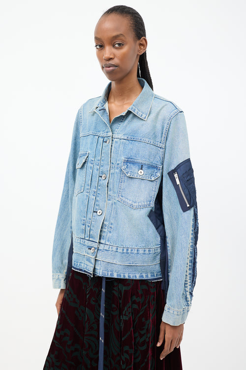 Sacai Blue Panelled Bomber & Denim Jacket