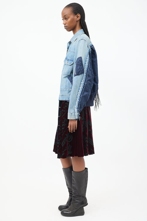 Sacai Blue Panelled Bomber & Denim Jacket