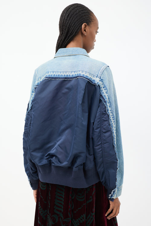 Sacai Blue Panelled Bomber & Denim Jacket