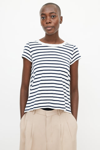 Sacai Blue & White Stripe T-Shirt