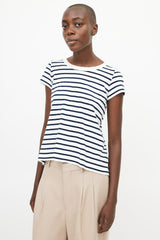 Sacai Blue & White Stripe T-Shirt