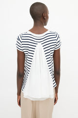 Sacai Blue & White Stripe T-Shirt