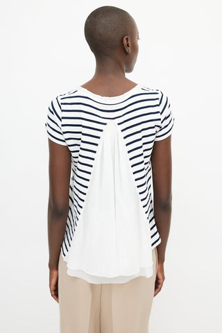 Sacai Blue & White Stripe T-Shirt
