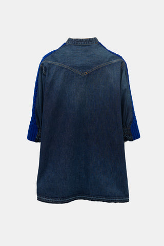 Sacai Cable Knit & Denim Shirt