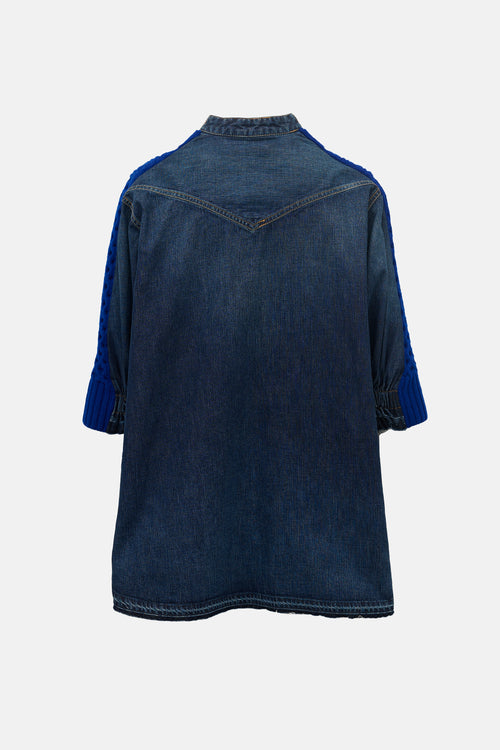 Sacai Cable Knit & Denim Shirt