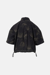 Sacai Cropped Printed Drawstring Shirt