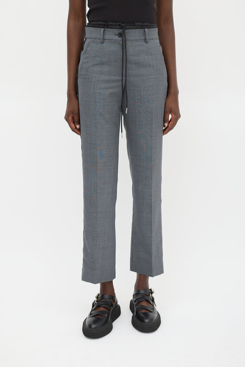 Sacai Dark Grey Side Stripe Layered  Trouser