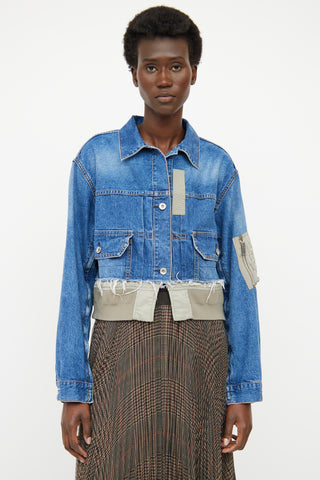Sacai Denim & Nylon Cropped Jacket
