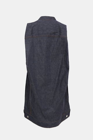 Sacai Denim Pleated Long Vest